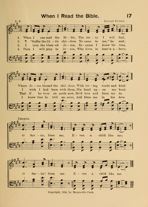 Primary Songs No. 2: for the primary class in the sabbath school and for use in the home, the kindergarten and day school page 17