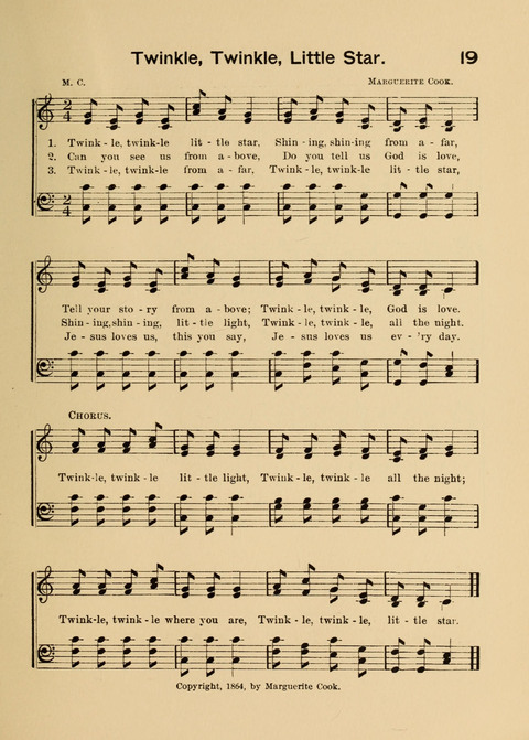 Primary Songs No. 2: for the primary class in the sabbath school and for use in the home, the kindergarten and day school page 19