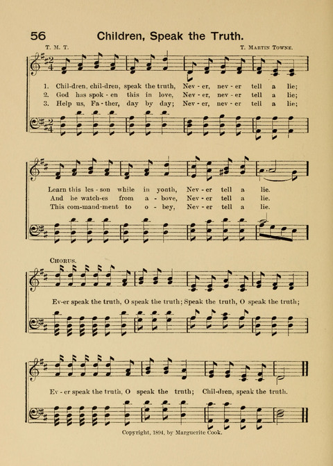 Primary Songs No. 2: for the primary class in the sabbath school and for use in the home, the kindergarten and day school page 56