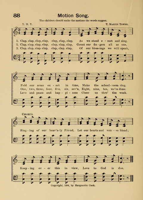 Primary Songs No. 2: for the primary class in the sabbath school and for use in the home, the kindergarten and day school page 88