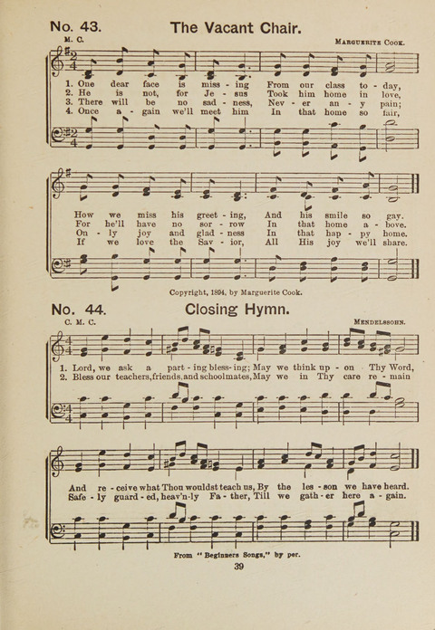 Primary Songs No. 3: for the primary department in the Sunday school, and for use in the home page 37