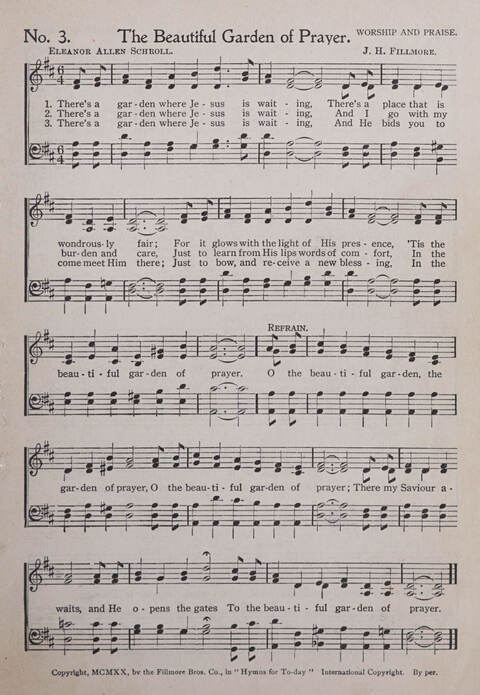 Praise and Service Songs for Sunday Schools page 3