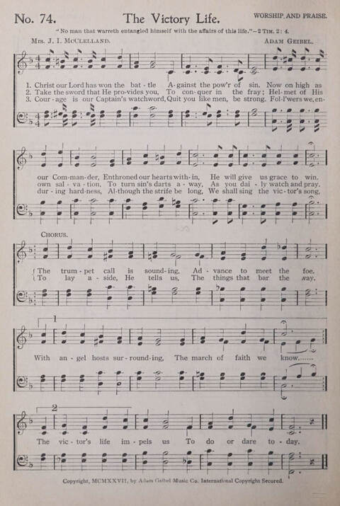 Praise and Service Songs for Sunday Schools page 70