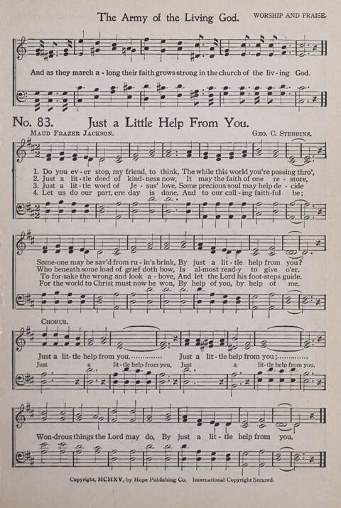 Praise and Service Songs for Sunday Schools page 79