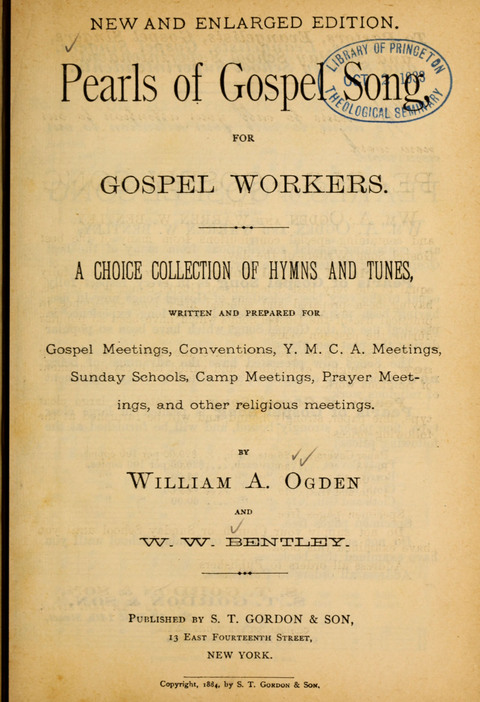 Pearls of Gospel Song: for gospel workers. a choice collection of hymns and tunes page 1