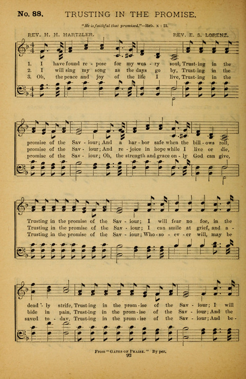 Pearls of Gospel Song: for gospel workers. a choice collection of hymns and tunes page 92