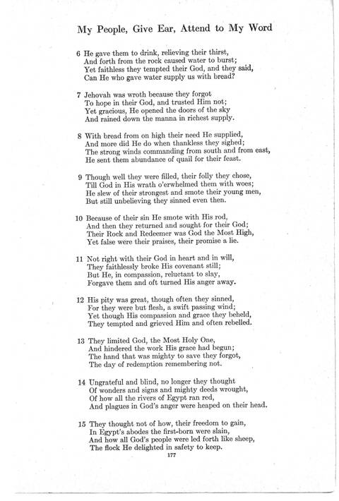 Psalter Hymnal (Red): doctrinal standards and liturgy of the Christian Reformed Church page 177