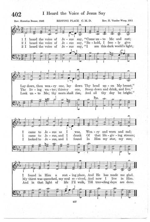 Psalter Hymnal (Red): doctrinal standards and liturgy of the Christian Reformed Church page 457