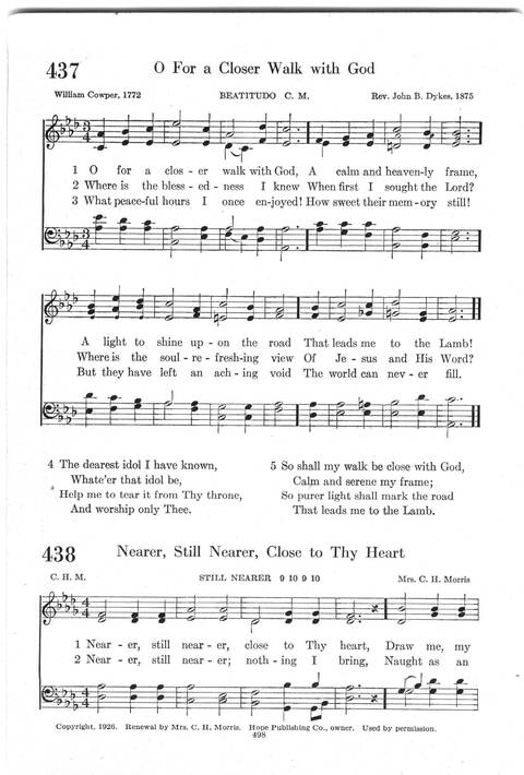 Psalter Hymnal (Red): doctrinal standards and liturgy of the Christian Reformed Church page 498