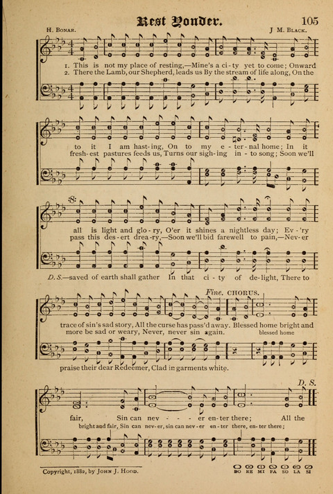 The Quartet: Four Complete Works in One Volume (Songs of Redeeming Love, The Ark of Praise, the Quiver of Sacred Song, and the Hymns of the Heart with Solos) page 105