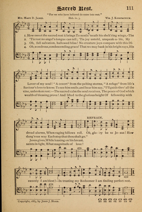 The Quartet: Four Complete Works in One Volume (Songs of Redeeming Love, The Ark of Praise, the Quiver of Sacred Song, and the Hymns of the Heart with Solos) page 111