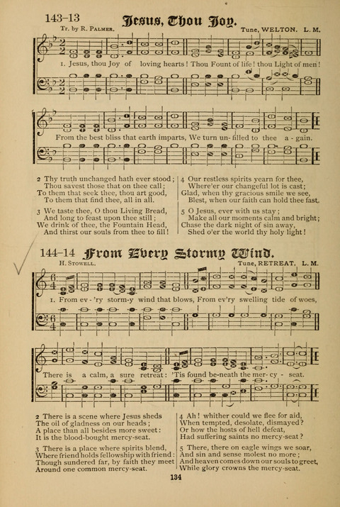 The Quartet: Four Complete Works in One Volume (Songs of Redeeming Love, The Ark of Praise, the Quiver of Sacred Song, and the Hymns of the Heart with Solos) page 134