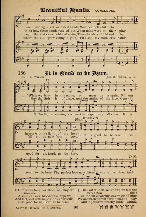 The Quartet: Four Complete Works in One Volume (Songs of Redeeming Love, The Ark of Praise, the Quiver of Sacred Song, and the Hymns of the Heart with Solos) page 163