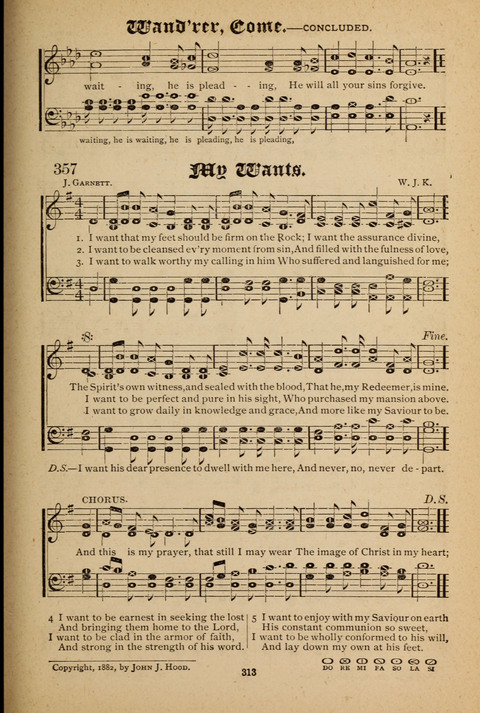 The Quartet: Four Complete Works in One Volume (Songs of Redeeming Love, The Ark of Praise, the Quiver of Sacred Song, and the Hymns of the Heart with Solos) page 311