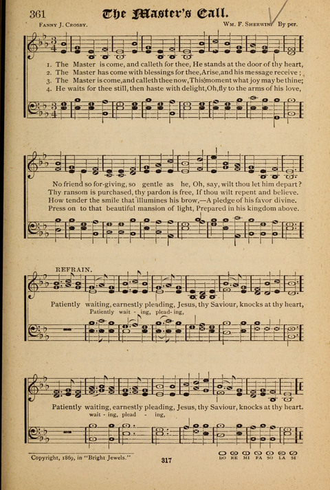 The Quartet: Four Complete Works in One Volume (Songs of Redeeming Love, The Ark of Praise, the Quiver of Sacred Song, and the Hymns of the Heart with Solos) page 315