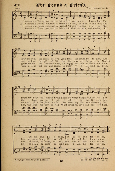 The Quartet: Four Complete Works in One Volume (Songs of Redeeming Love, The Ark of Praise, the Quiver of Sacred Song, and the Hymns of the Heart with Solos) page 377