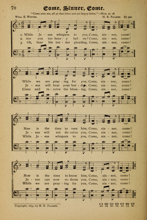 The Quartet: Four Complete Works in One Volume (Songs of Redeeming Love, The Ark of Praise, the Quiver of Sacred Song, and the Hymns of the Heart with Solos) page 70