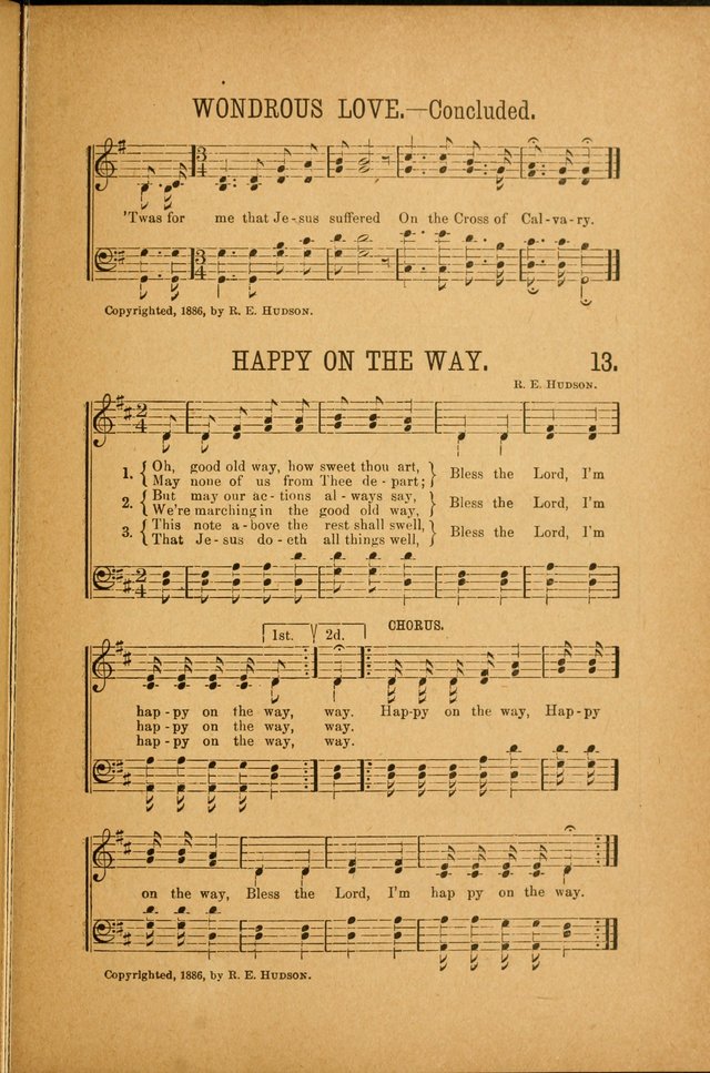 Quartette: containing Songs for the Ransomed, Songs of Love Peace and Joy, Gems of Gospel Song, Salvation Echoes, with one hundred choice selections added page 13