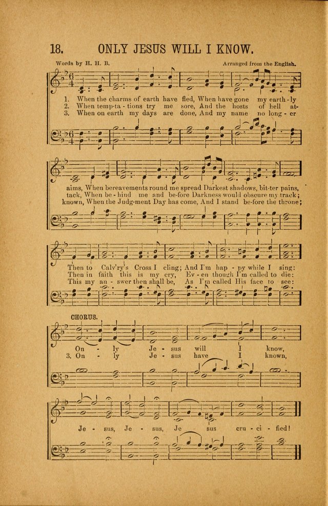 Quartette: containing Songs for the Ransomed, Songs of Love Peace and Joy, Gems of Gospel Song, Salvation Echoes, with one hundred choice selections added page 18