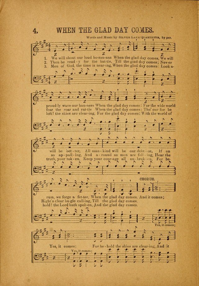 Quartette: containing Songs for the Ransomed, Songs of Love Peace and Joy, Gems of Gospel Song, Salvation Echoes, with one hundred choice selections added page 4