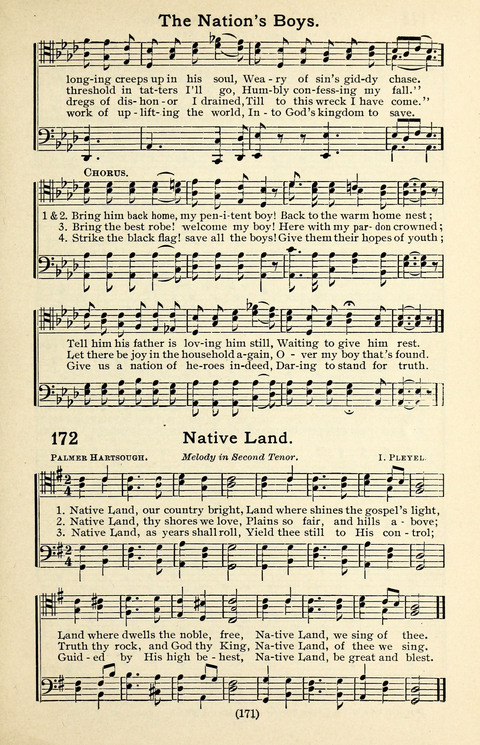 Quartets and Choruses for Men: A Collection of New and Old Gospel Songs to which is added Patriotic, Prohibition and Entertainment Songs page 169