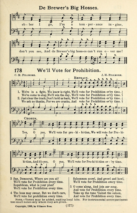 Quartets and Choruses for Men: A Collection of New and Old Gospel Songs to which is added Patriotic, Prohibition and Entertainment Songs page 175