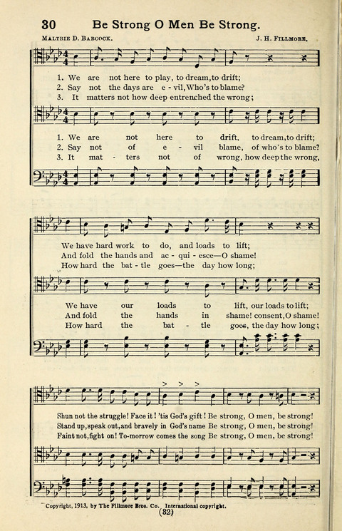 Quartets and Choruses for Men: A Collection of New and Old Gospel Songs to which is added Patriotic, Prohibition and Entertainment Songs page 30