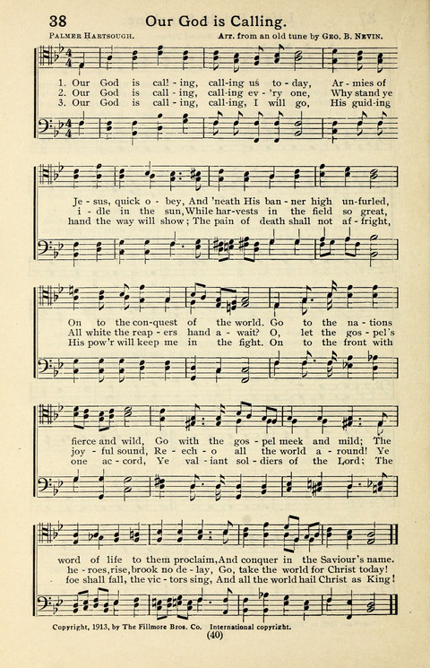 Quartets and Choruses for Men: A Collection of New and Old Gospel Songs to which is added Patriotic, Prohibition and Entertainment Songs page 38