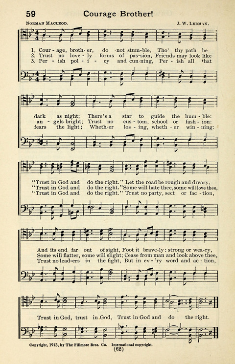 Quartets and Choruses for Men: A Collection of New and Old Gospel Songs to which is added Patriotic, Prohibition and Entertainment Songs page 60