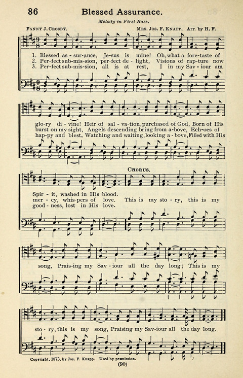 Quartets and Choruses for Men: A Collection of New and Old Gospel Songs to which is added Patriotic, Prohibition and Entertainment Songs page 88