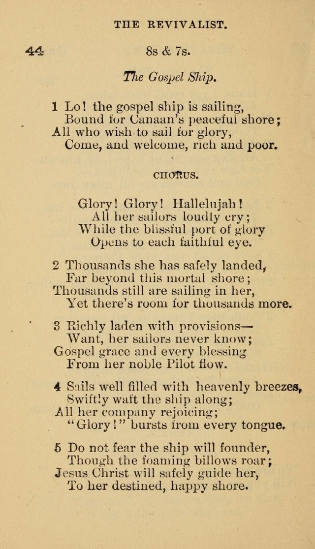 The Revivalist: Containing One Hundred Choice Revival Hymns, and One Hundred and Twenty-five Choruses: Designed for Use On Revival Occasions. (1st ed) page 48