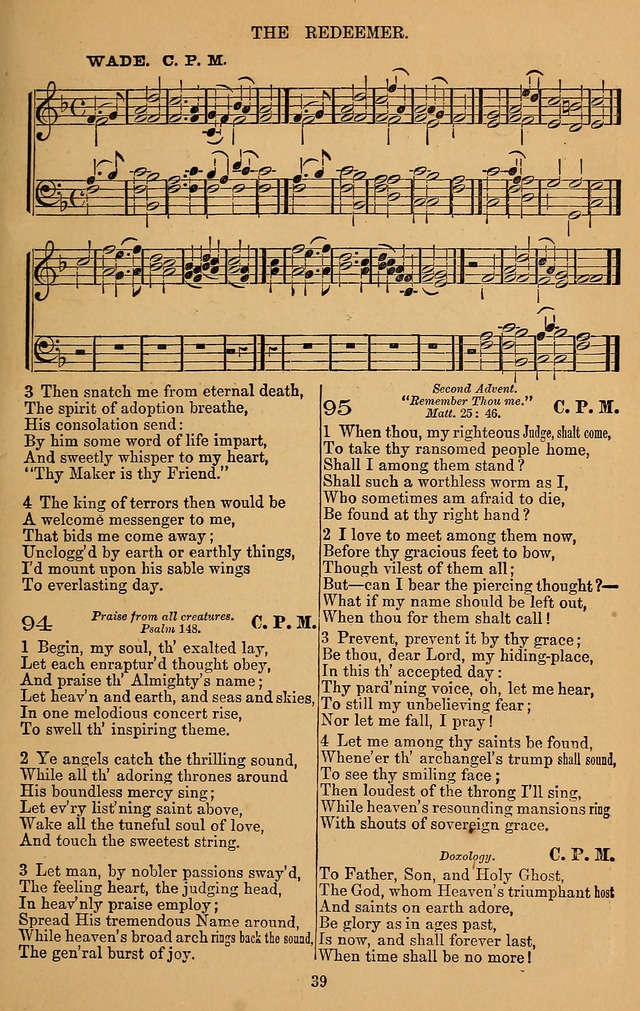 The Reformed Church Hymnal: with tunes page 39