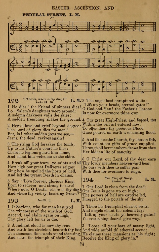 The Reformed Church Hymnal: with tunes page 74