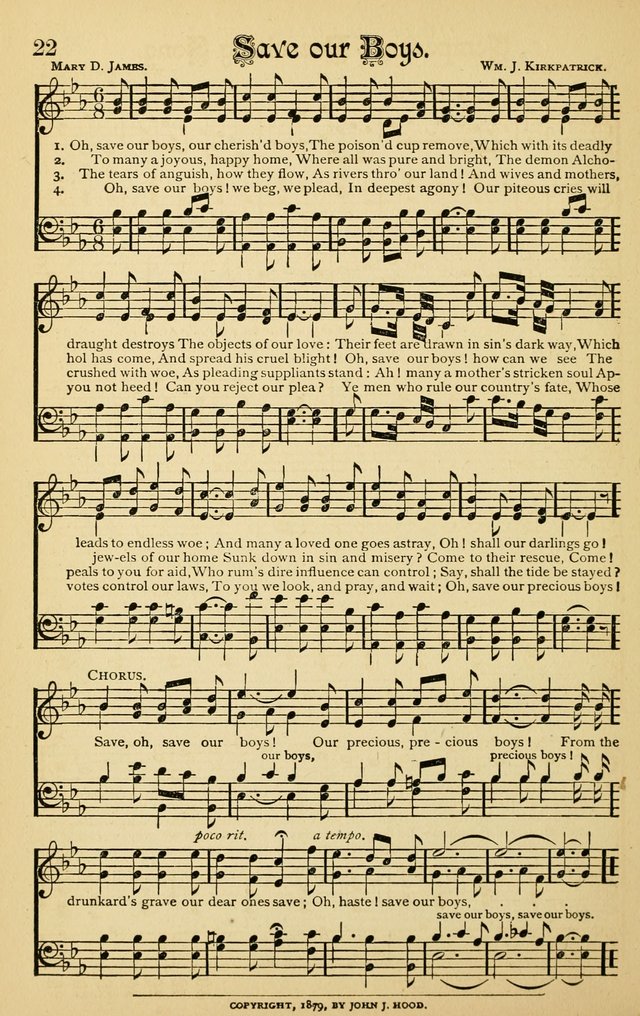 The Royal Fountain No. 3: sacred songs and hymns for use in Sabbath-school or prayer meeting page 22