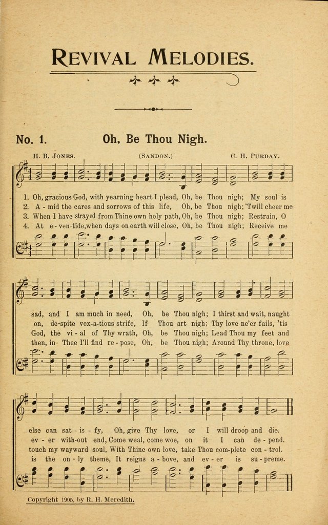 Revival Melodies: containing the popular Welsh tunes used in the great revivail in Wales; also a choice selection of gospel songs specially adapted for evangelistic and devotional meetings  page 1