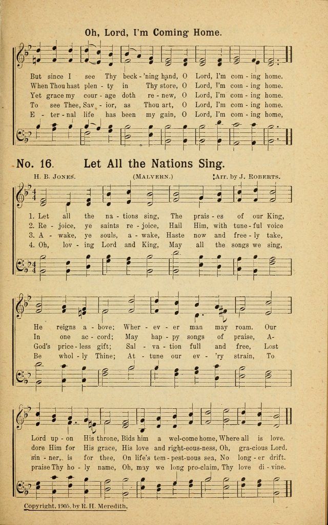 Revival Melodies: containing the popular Welsh tunes used in the great revivail in Wales; also a choice selection of gospel songs specially adapted for evangelistic and devotional meetings  page 15