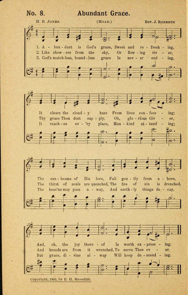 Revival Melodies: containing the popular Welsh tunes used in the great revivail in Wales; also a choice selection of gospel songs specially adapted for evangelistic and devotional meetings  page 8