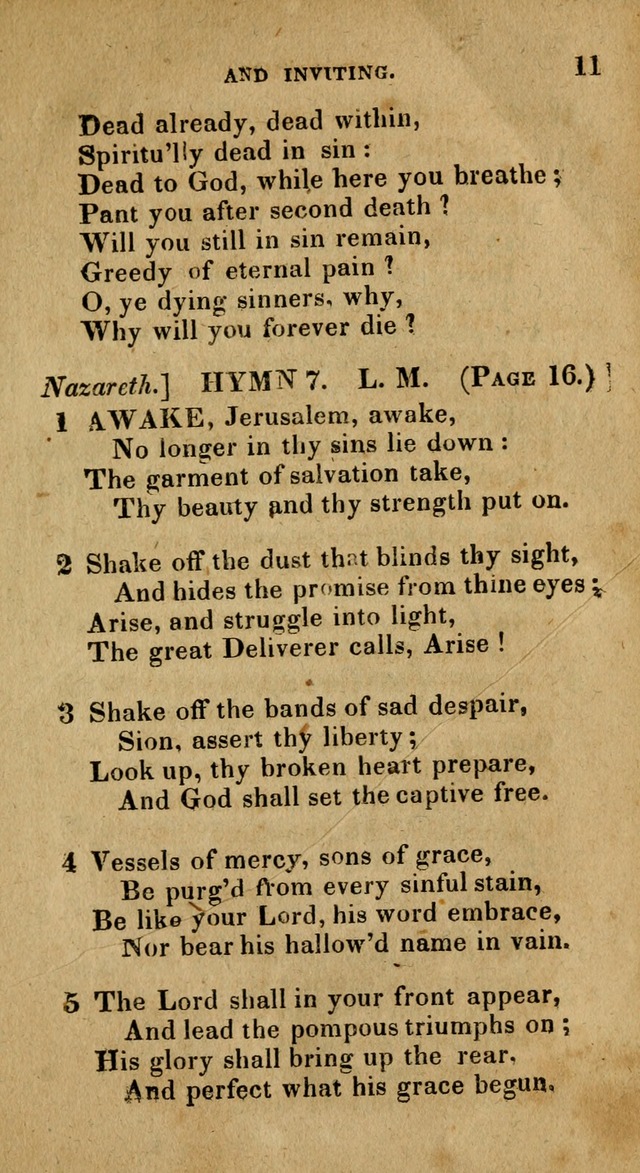 The Reformed Methodist Pocket Hymnal: Revised: collected from various authors. Designed for the worship of God in all Christian churches. page 11
