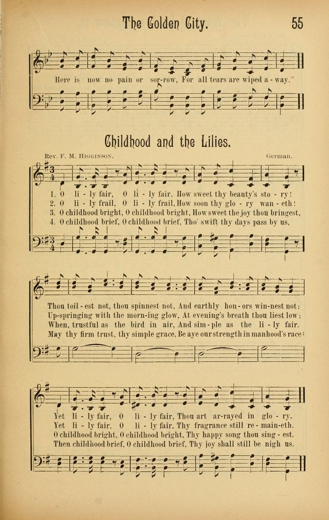 Royal Praise for the Sunday School: a collection of new and selected gospel songs. With a clear and concise course of instruction in the elements of music page 54