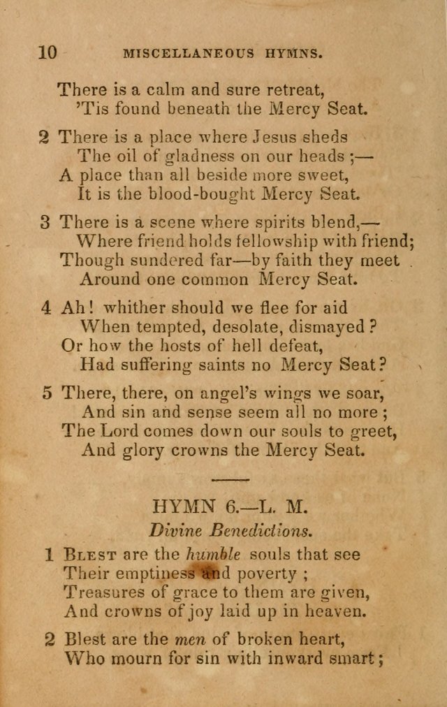 The Religious Songster: being a choice selection of hymns, adapted to the public and private devotions of Christians of all denominations: suitable to be used at missionary, temperance . . . page 10