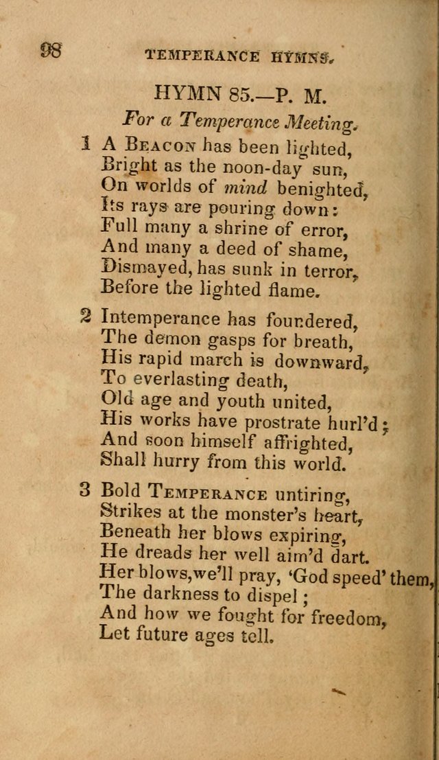 The Religious Songster: being a choice selection of hymns, adapted to the public and private devotions of Christians of all denominations: suitable to be used at missionary, temperance . . . page 100