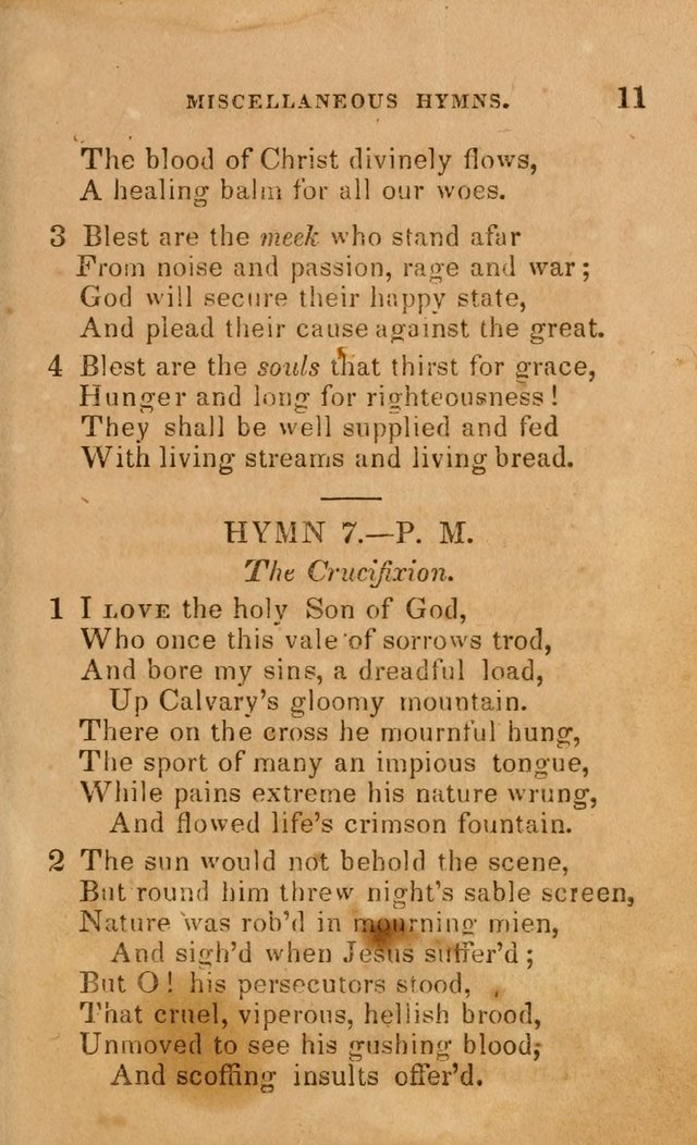 The Religious Songster: being a choice selection of hymns, adapted to the public and private devotions of Christians of all denominations: suitable to be used at missionary, temperance . . . page 11