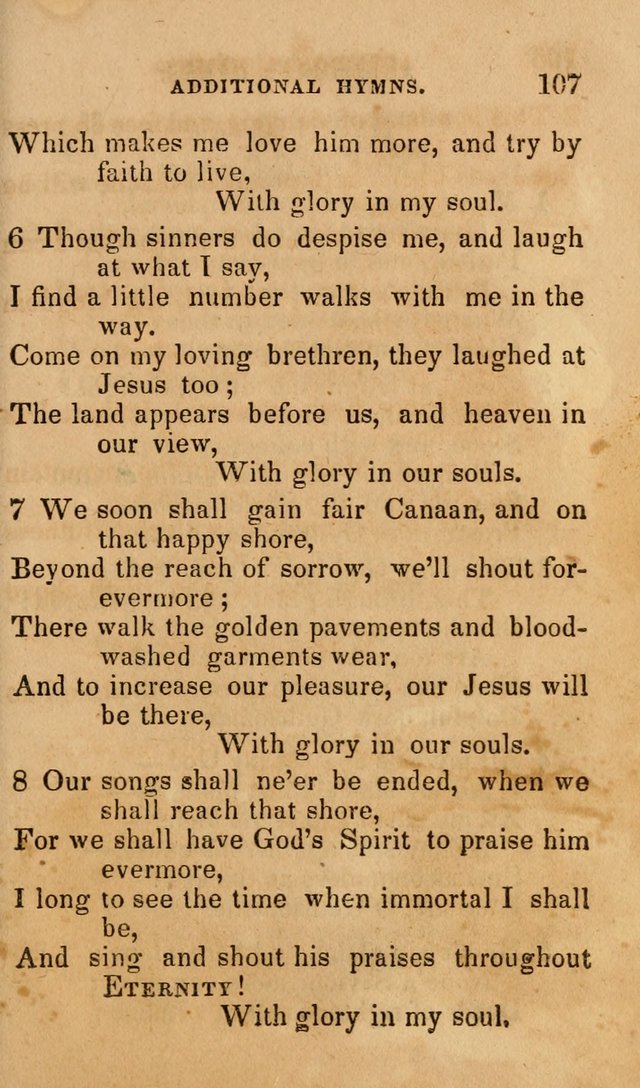 The Religious Songster: being a choice selection of hymns, adapted to the public and private devotions of Christians of all denominations: suitable to be used at missionary, temperance . . . page 111