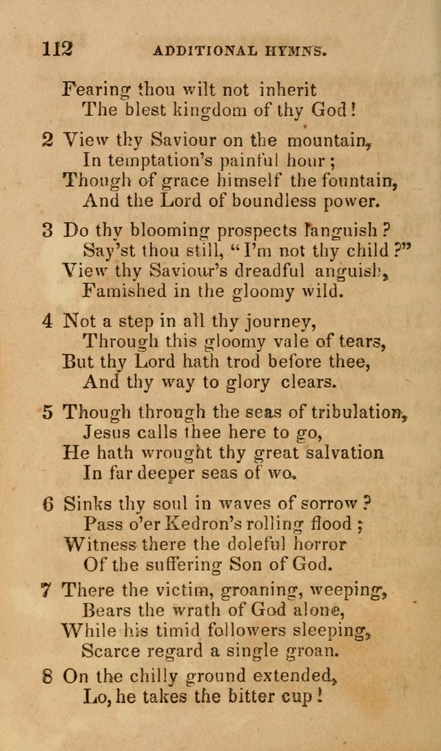 The Religious Songster: being a choice selection of hymns, adapted to the public and private devotions of Christians of all denominations: suitable to be used at missionary, temperance . . . page 116
