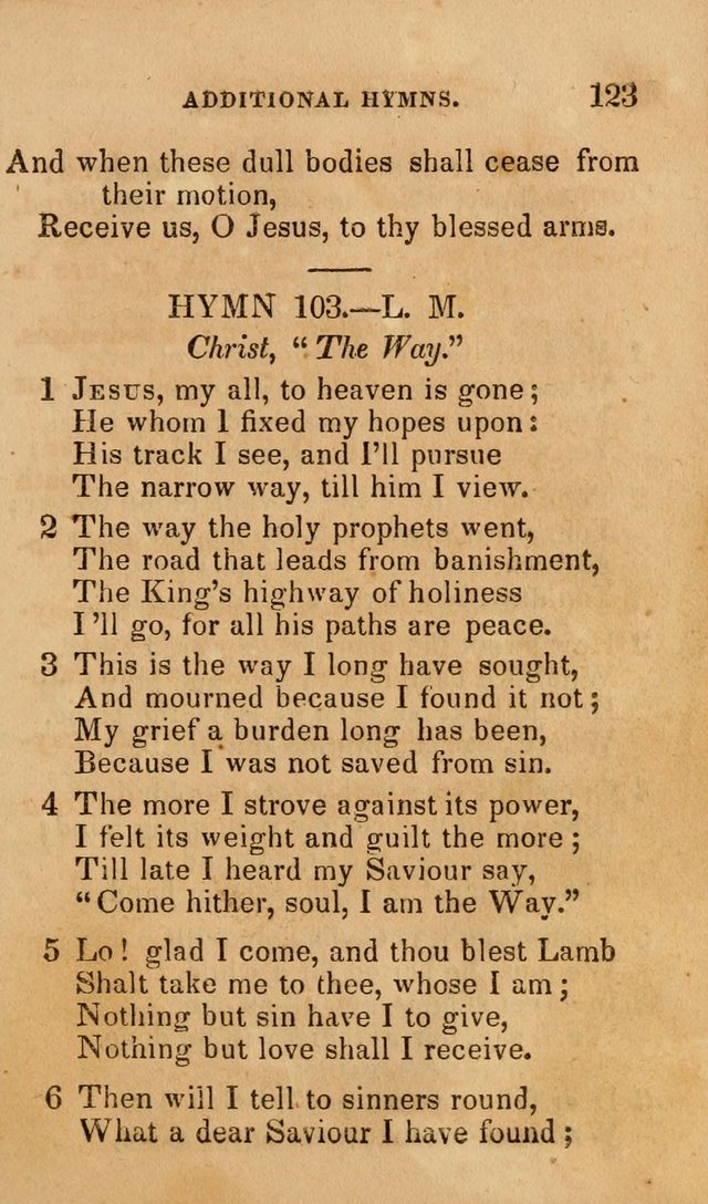 The Religious Songster: being a choice selection of hymns, adapted to the public and private devotions of Christians of all denominations: suitable to be used at missionary, temperance . . . page 127
