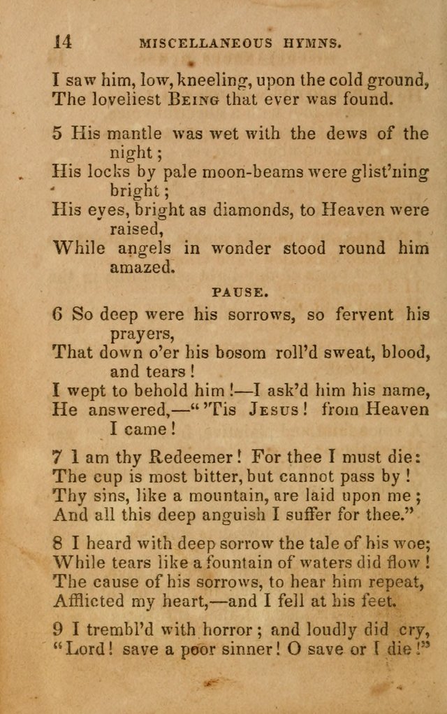 The Religious Songster: being a choice selection of hymns, adapted to the public and private devotions of Christians of all denominations: suitable to be used at missionary, temperance . . . page 14