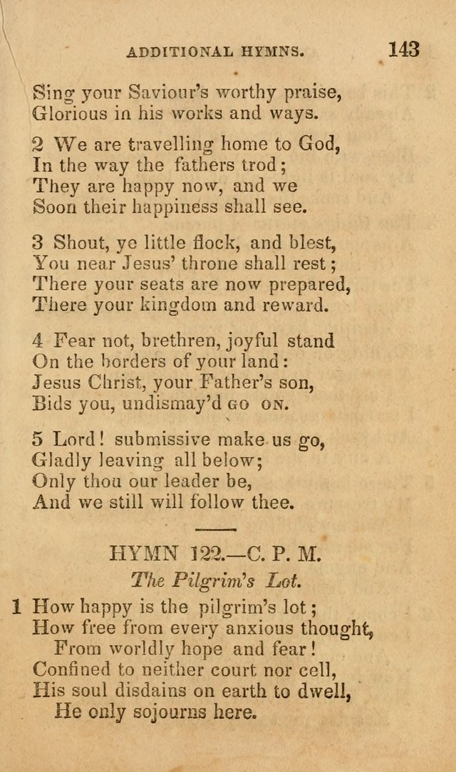 The Religious Songster: being a choice selection of hymns, adapted to the public and private devotions of Christians of all denominations: suitable to be used at missionary, temperance . . . page 147