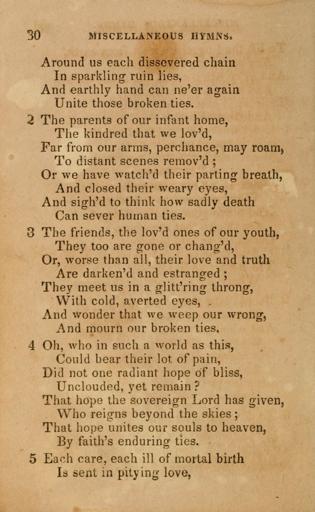 The Religious Songster: being a choice selection of hymns, adapted to the public and private devotions of Christians of all denominations: suitable to be used at missionary, temperance . . . page 30