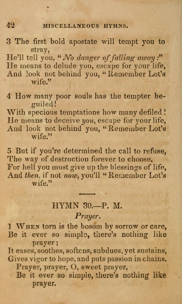 The Religious Songster: being a choice selection of hymns, adapted to the public and private devotions of Christians of all denominations: suitable to be used at missionary, temperance . . . page 42