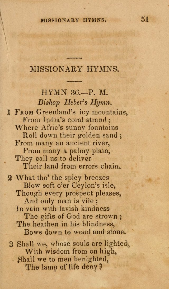 The Religious Songster: being a choice selection of hymns, adapted to the public and private devotions of Christians of all denominations: suitable to be used at missionary, temperance . . . page 51